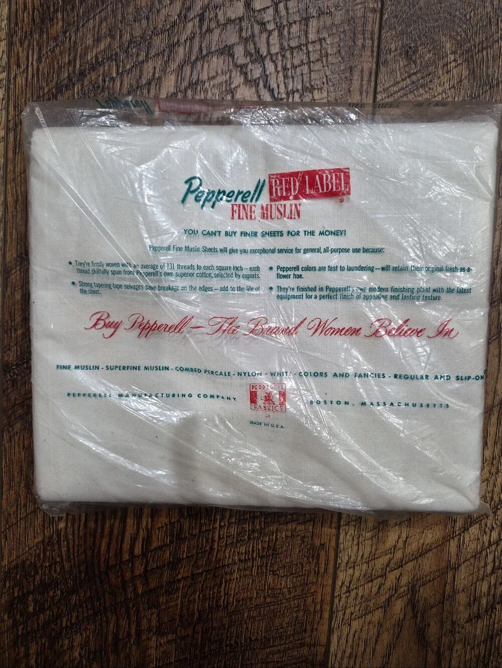 New Oldstock Pepperell Muslim 100% Cotton Double Vintage Flat Sheet